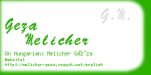 geza melicher business card